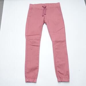 V.I.P. Pants Women's 7/8 Rose Pink Cotton Stretch Drawstring Waist Tapered Leg